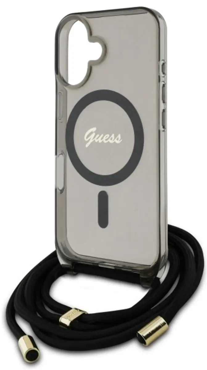 Guess Crossbody iPhone 16 Etui - MagSafe - Zwart