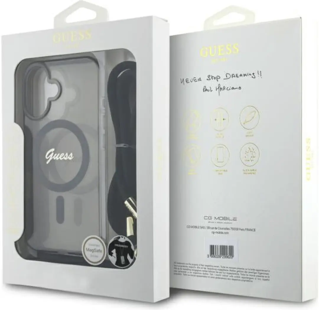 Guess Crossbody iPhone 16 Etui - MagSafe - Zwart