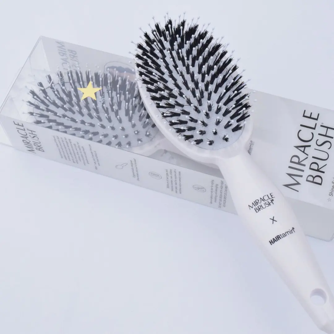 HAIRtamin Miracle Brush Paddleborstel Wildzwijnhaar - Wit