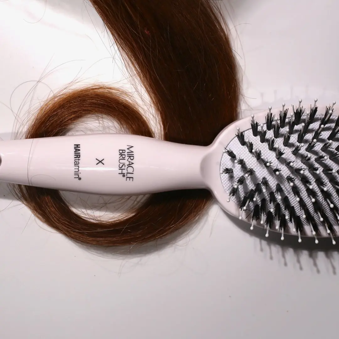 HAIRtamin Miracle Brush Paddleborstel Wildzwijnhaar - Wit