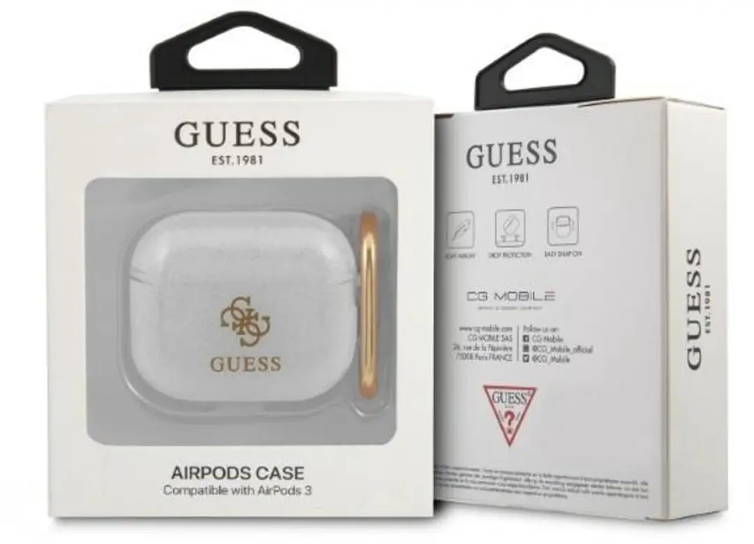 GUESS Transparant Glitters AirPods 3 Hoesje