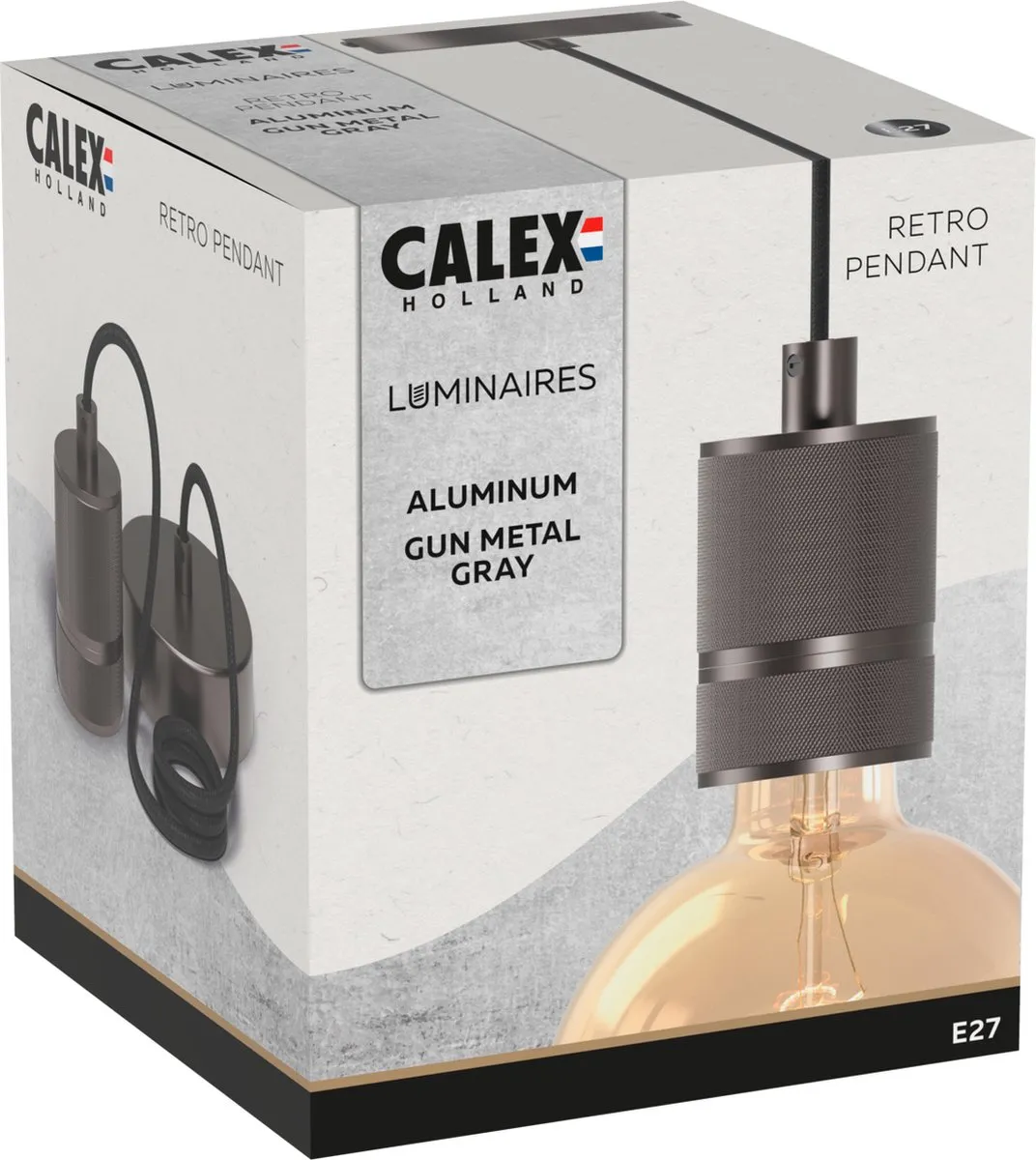 Calex Retro Pendel Industrieel Hanglamp Grijs