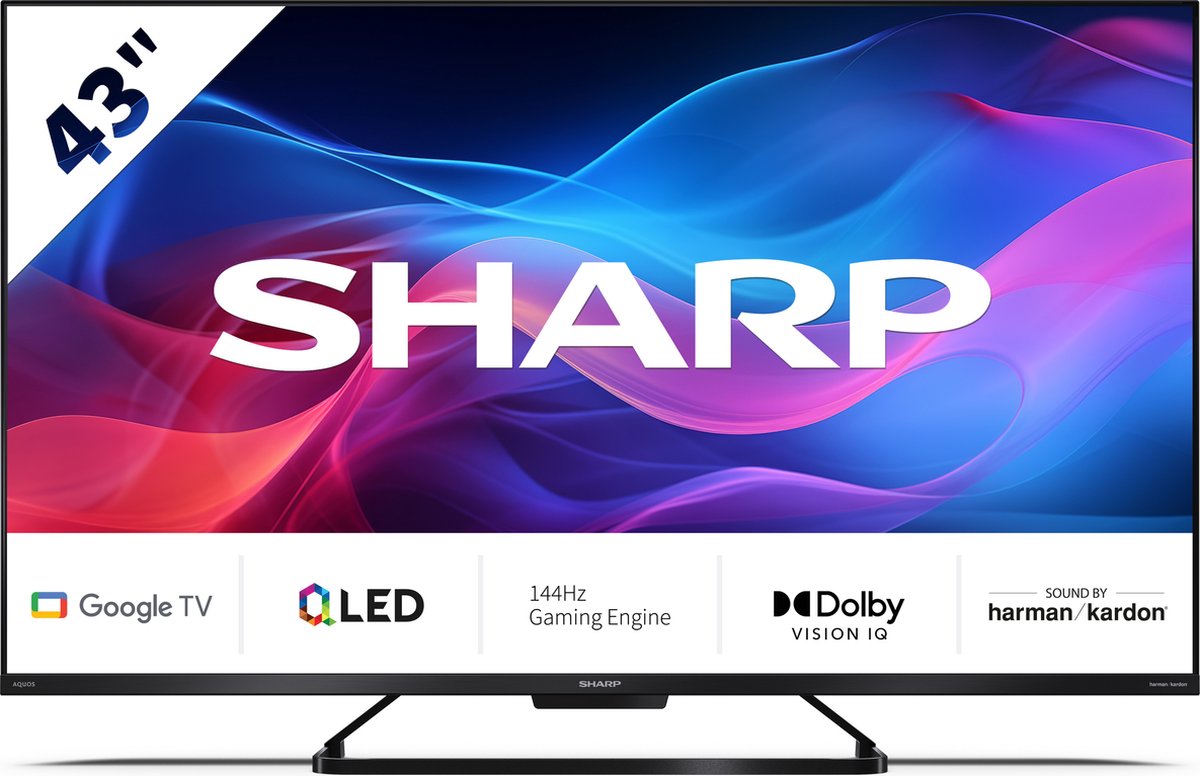 Sharp Aquos 43GR8265 - 43 inch - 144Hz 4K UHD QLED met Google TV - 2024
