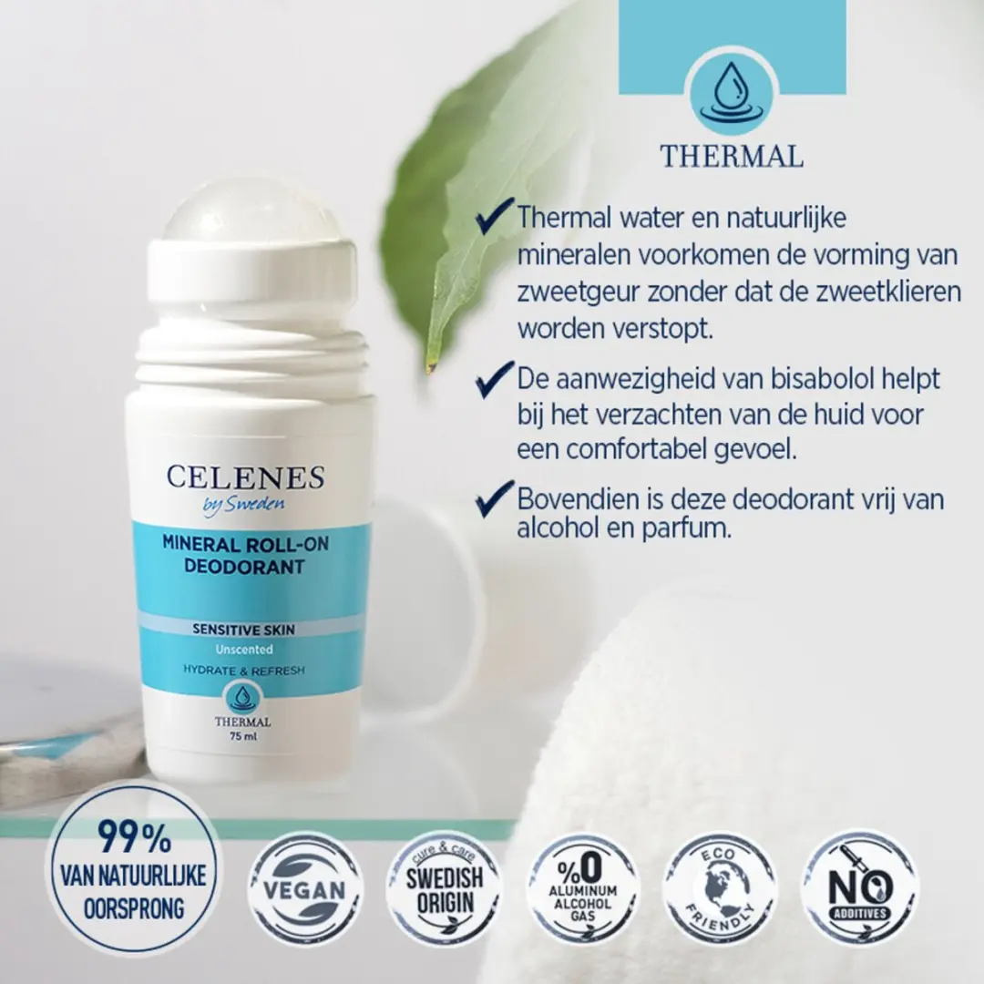 Celenes by Sweden Roll-on Sensitive Deodorant 75ml - Parfumvrij