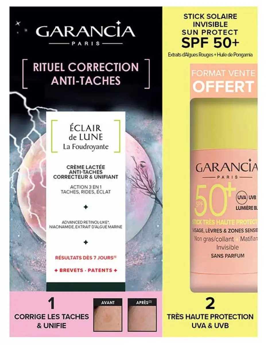 Garancia Eclair de Lune Anti-Vlekken Crème 30ml + Zonnestick SPF50+ 15g