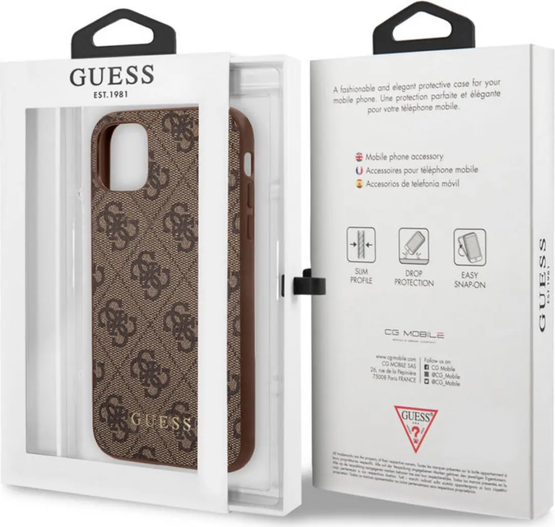 Guess 4G Back Case Apple iPhone 11 - Bruin - afbeelding 6 van 6