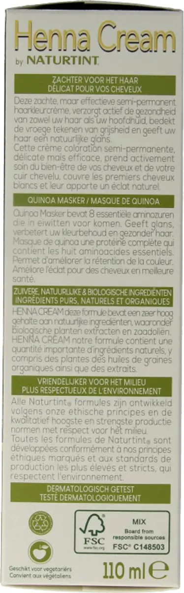 Naturtint Henna Cream 3.0 Donker Kastanje Bruin 110ml