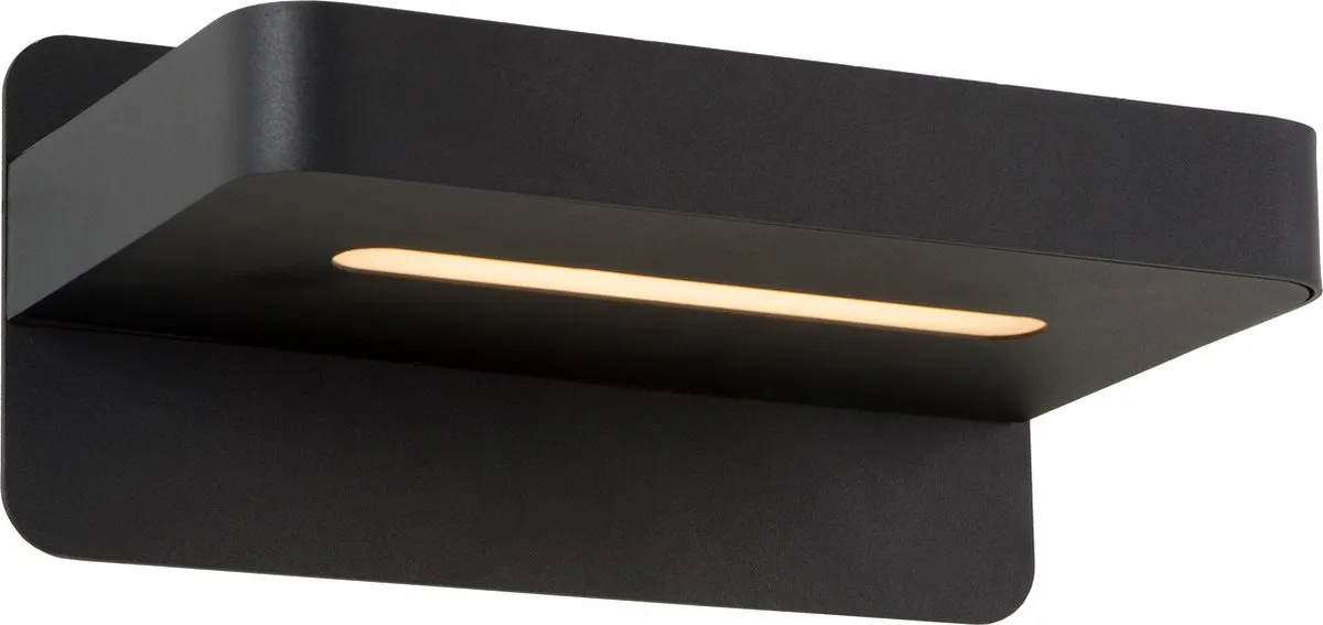 Lucide ATKIN Bedlamp/Wandlamp 6W 3000K - USB Oplaadpunt - Zwart