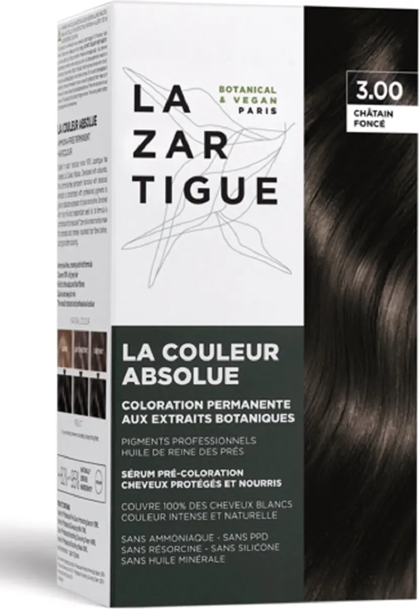 Lazartigue La Couleur Absolue Permanent Haircolour 3.00 Dark Chestnut - Full Coverage
