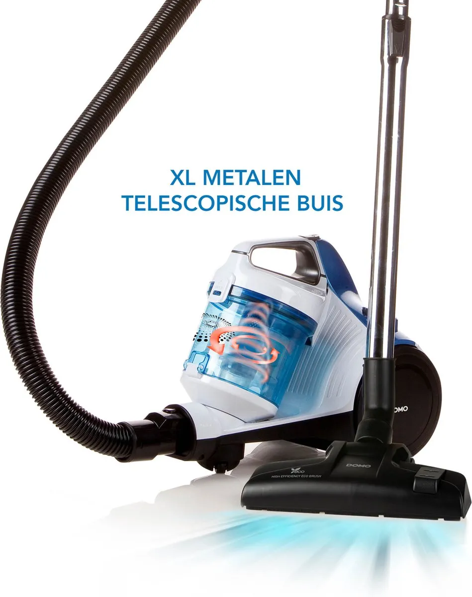 Domo DO7286S Stofzuiger 700W - 1,5L - wit/blauw