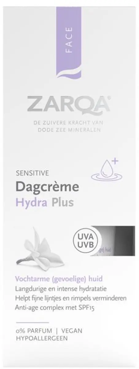 Zarqa Dagcrème Hydra Plus Sensitive 50ml - SPF15 - afbeelding 6 van 6