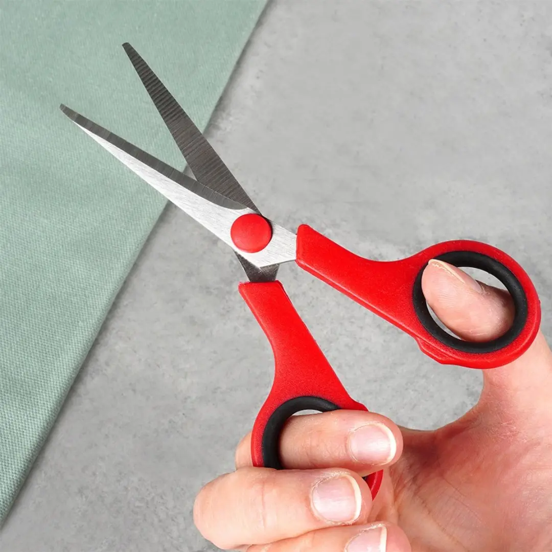 Orion Roestvrijstalen Schaar 14cm - Rood - Ergonomische Handgreep
