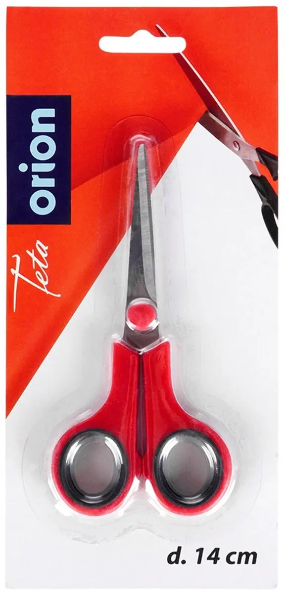 Orion Roestvrijstalen Schaar 14cm - Rood - Ergonomische Handgreep
