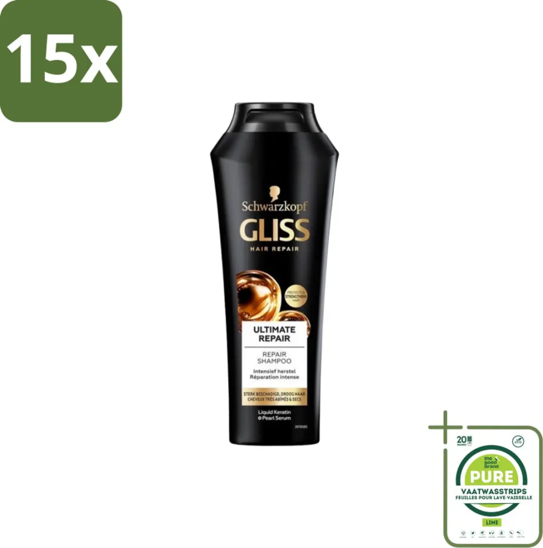 Gliss Kur Ultimate Repair Shampoo 250ml - 15 Stuks