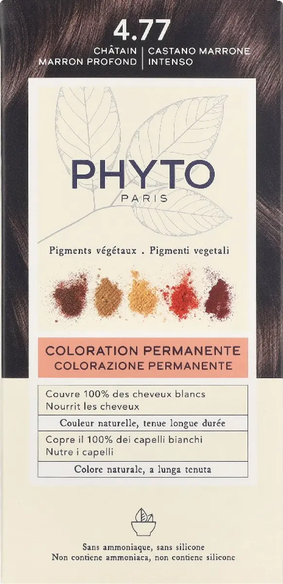 Phyto PhytoColor 4.77 Permanent Haarkleur - Diep Donker Bruin 3ml