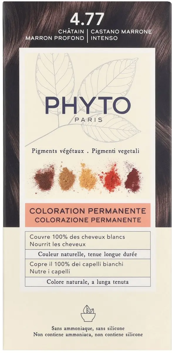 Phyto PhytoColor 4.77 Permanent Haarkleur - Diep Donker Bruin 3ml