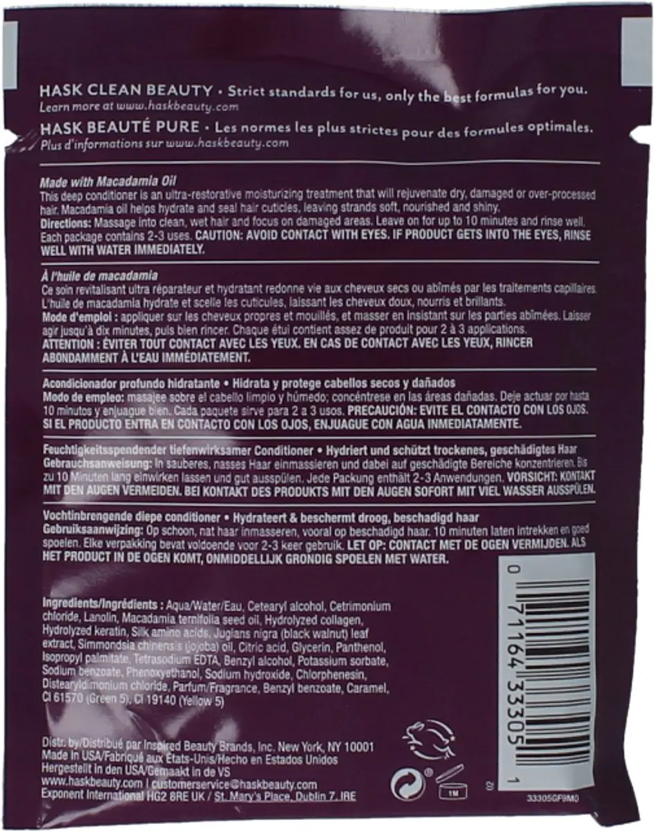 Hask Conditioner Moist Deep Macadamia Oil 50ml
