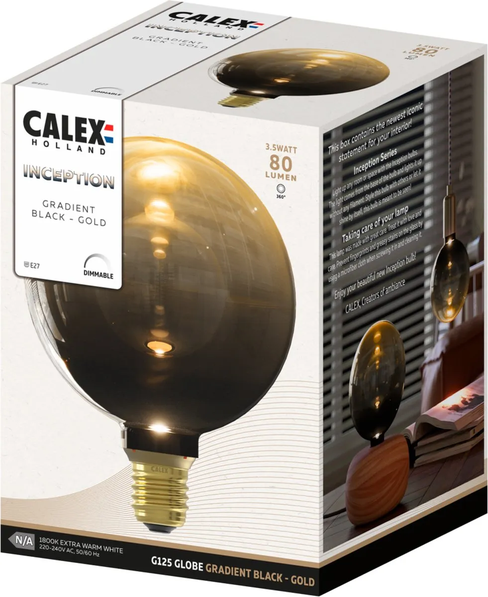 Calex Inception G125 LED Lamp 3W - E27 - Warm wit - Helder
