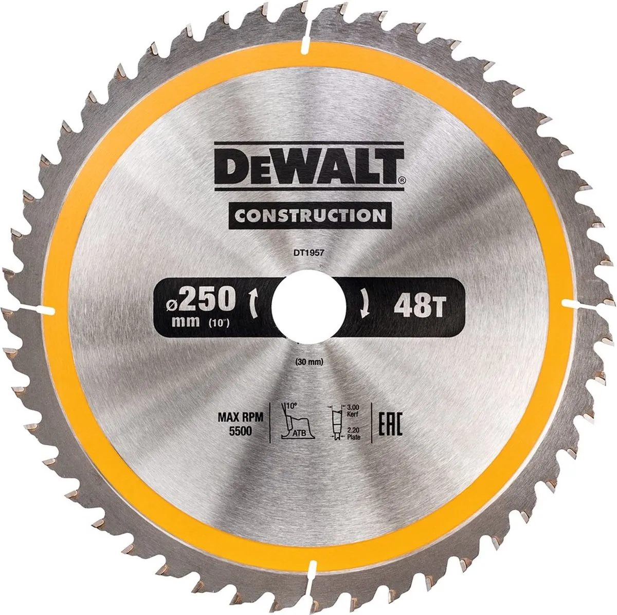 DeWalt DT1957 Extreme Cirkelzaagblad 250mm - 48T - Hout