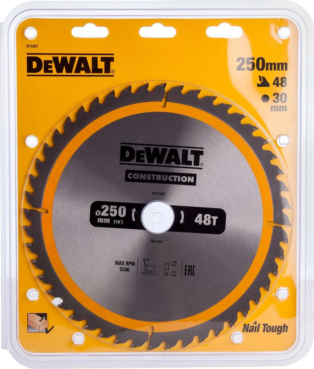 DeWalt DT1957 Extreme Cirkelzaagblad 250mm