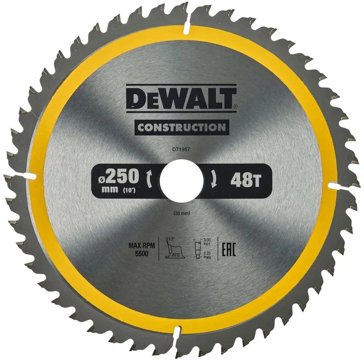DeWalt DT1957 Extreme Cirkelzaagblad 250mm - 48T - Hout