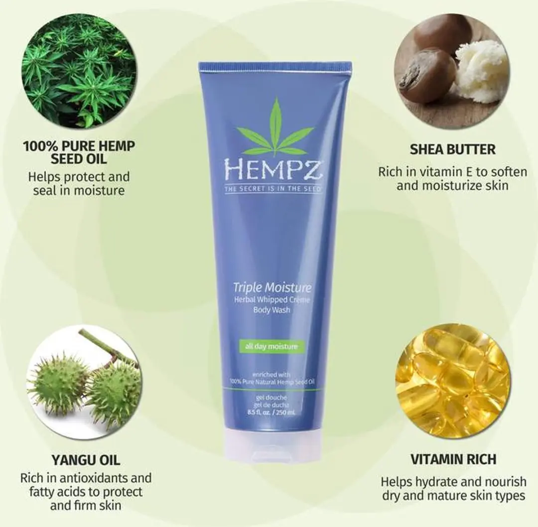 Hempz Triple Moisture Whipped Creme Body Wash 250ml