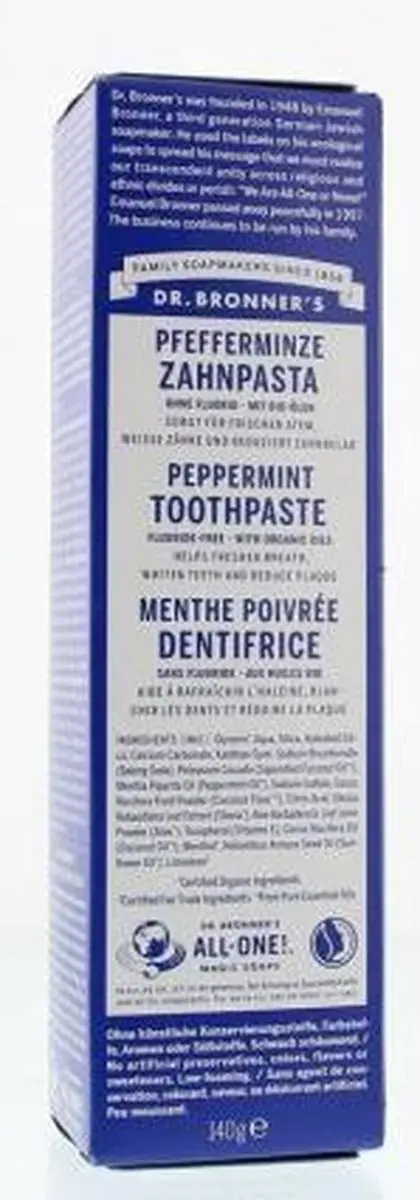 Dr. Bronner's Fluoride Vrije Tandpasta 140ml