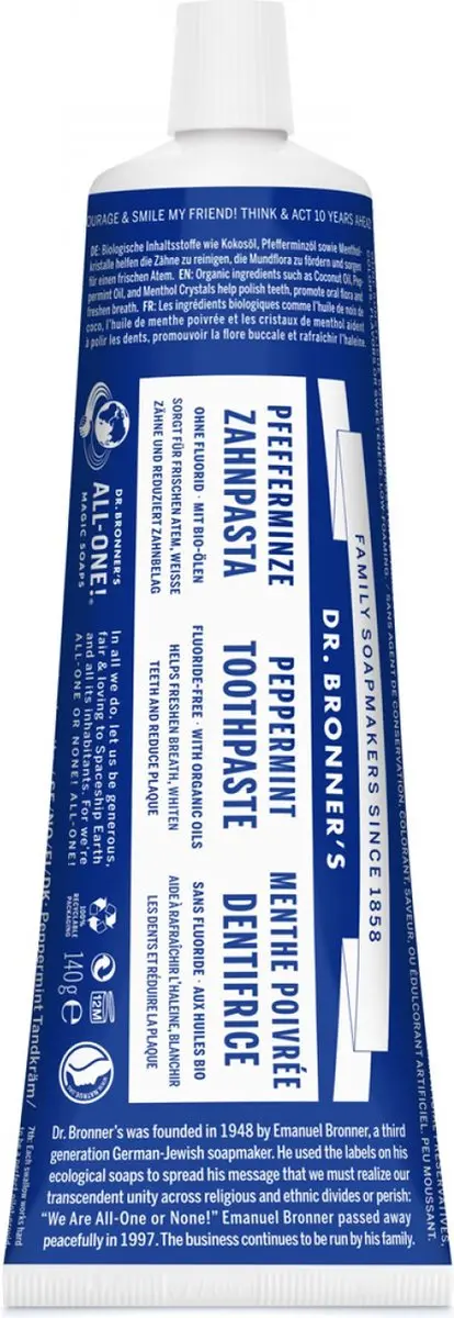 Dr. Bronner's Fluoride Vrije Tandpasta 140ml