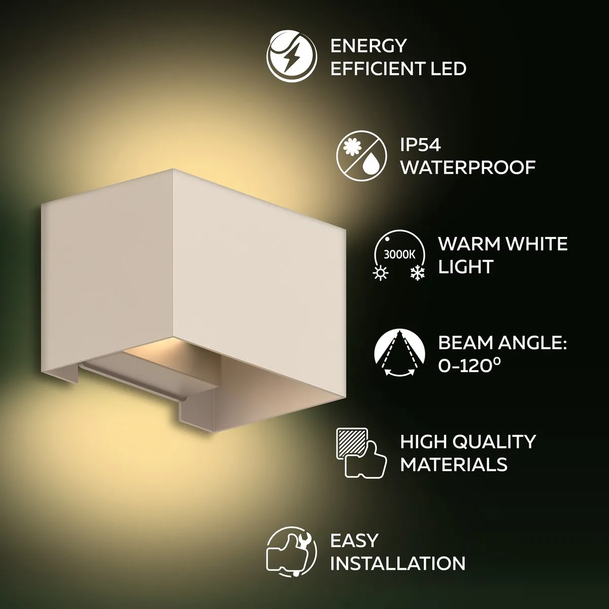 Calex Venice Wandlamp 7W - Zand - 4 Stuks
