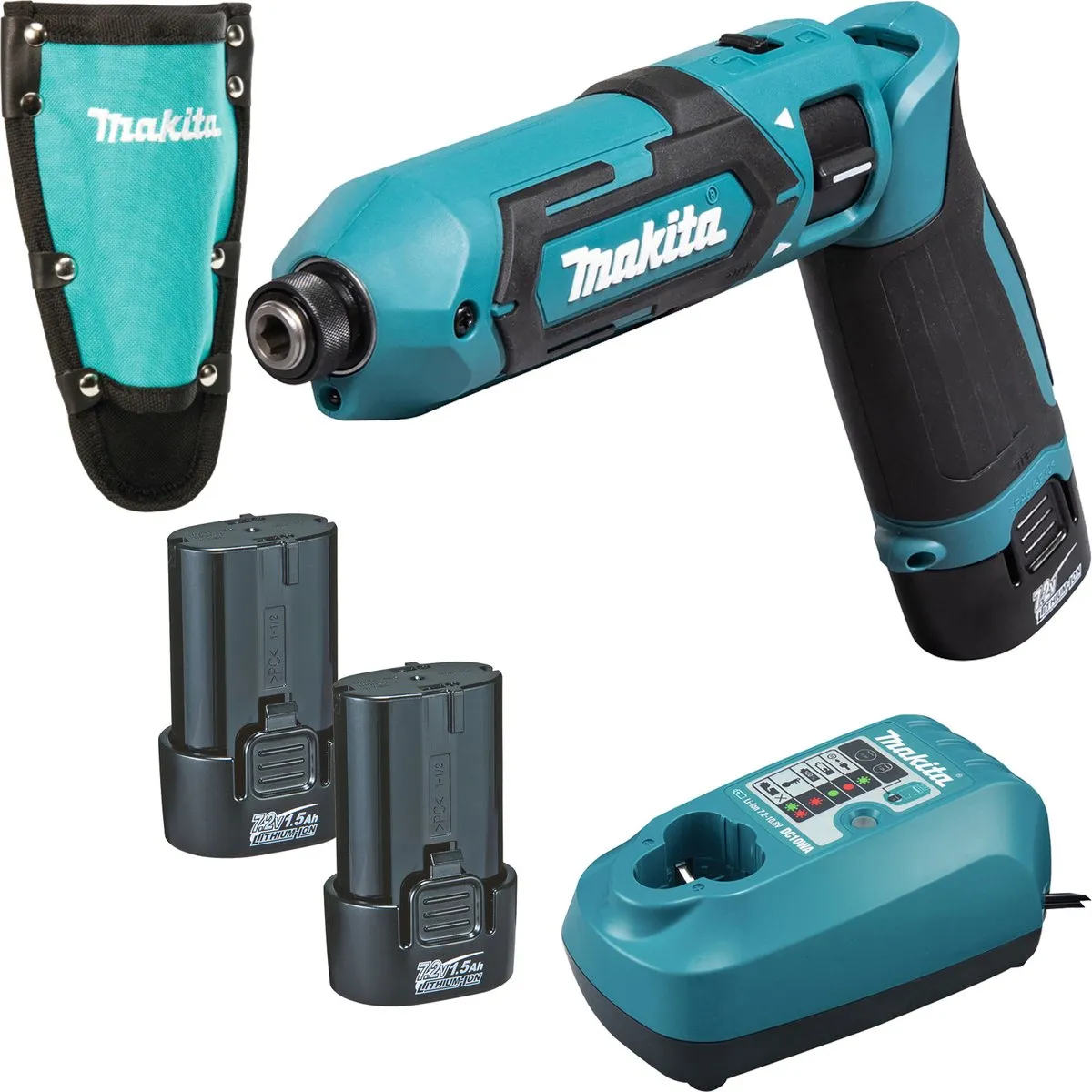 Makita TD022DSE Slagschroevendraaier - 7,2V - 2x 1,5Ah accu