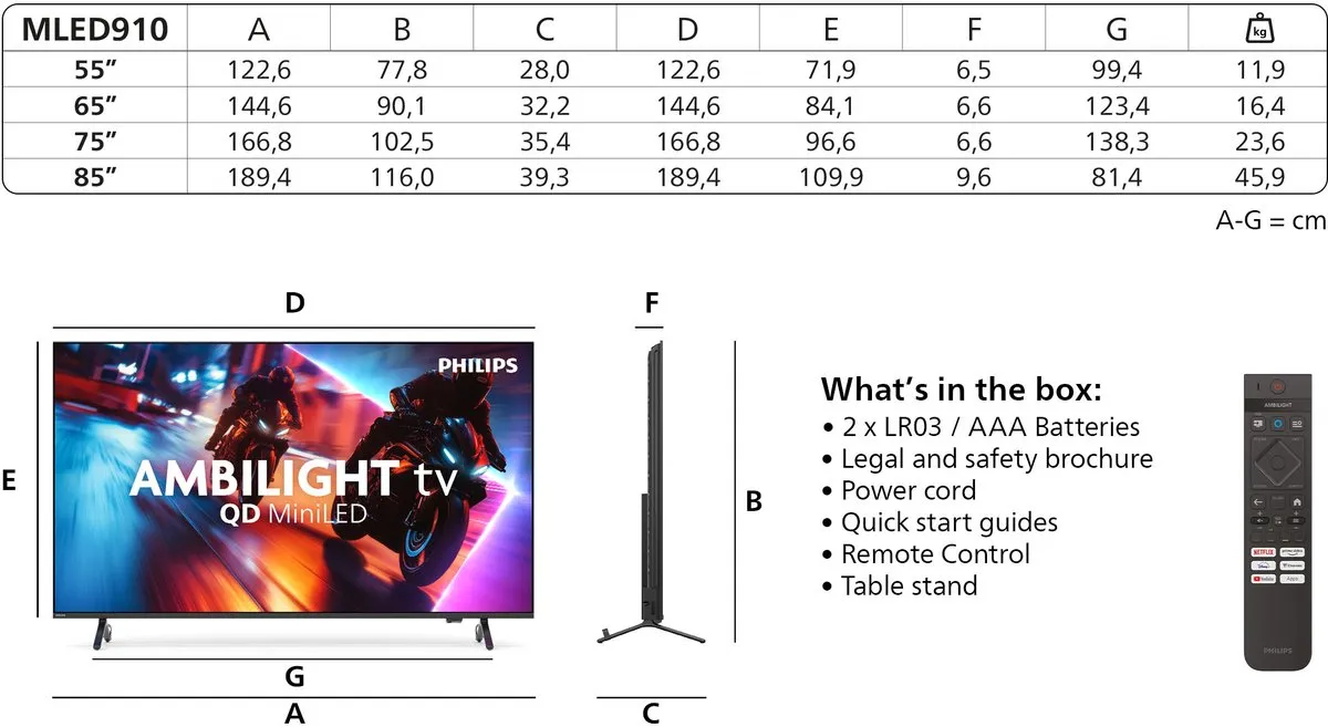 Philips 85MLED910/12 85 inch QD-MiniLED TV - Zwart - afbeelding 6 van 6