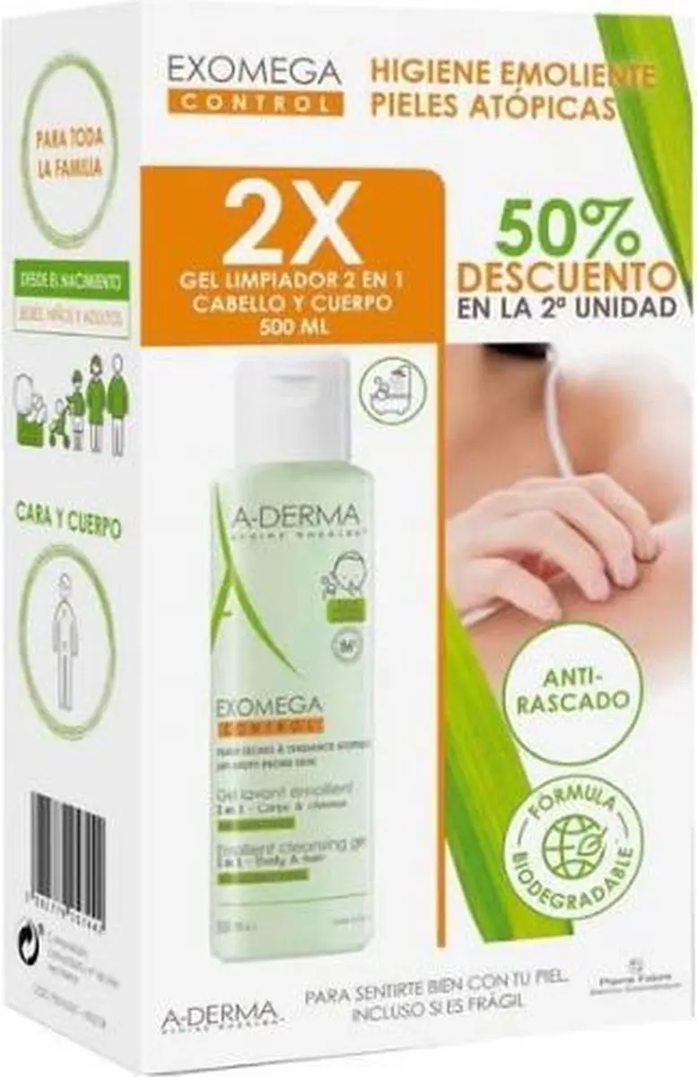 A-Derma Exomega Control Cleansing Gel 2x500ml