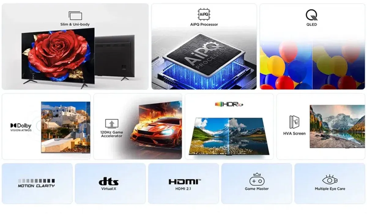 TCL 65T69C 65 inch QLED TV - Zwart