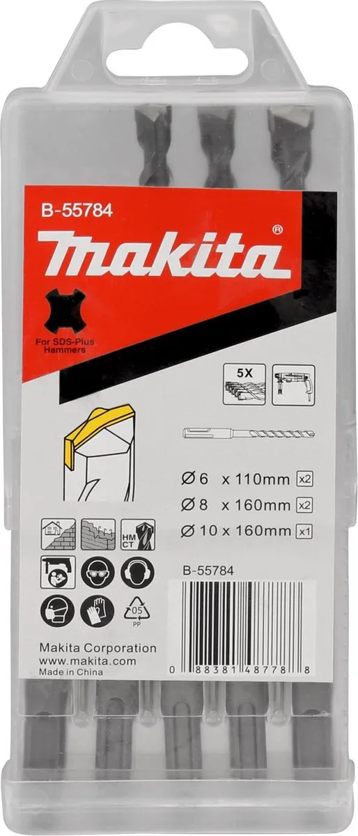 Makita B-55784 SDS-Plus Borenset 5-delig