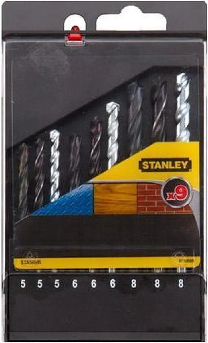 Stanley Boorcassette Metaal/Hout 9 Stuks