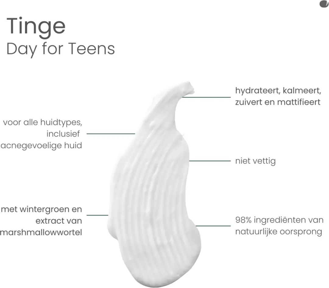 Tinge Natuurlijke Dagcrème 50ml - Voor Acne-gevoelige Huid