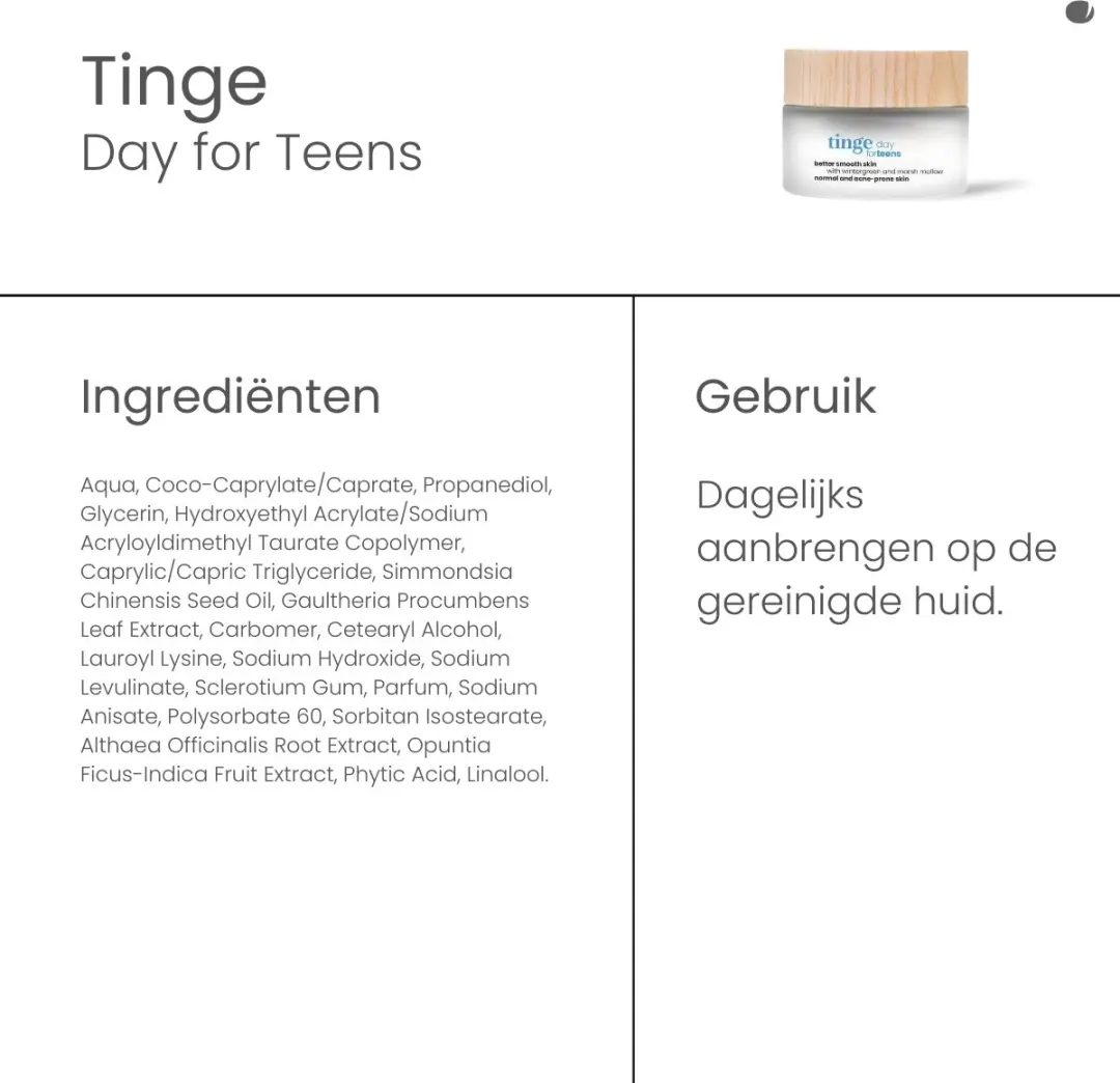 Tinge Natuurlijke Dagcrème 50ml - Voor Acne-gevoelige Huid - afbeelding 6 van 6