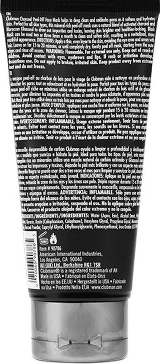 Clubman Pinaud Peel-Off Black Charcoal Masker 90ml