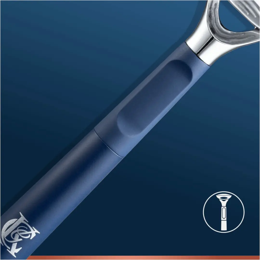 King C. Gillette Gezicht & Contouren Scheersysteem - 5 Bladen - Donkerblauw