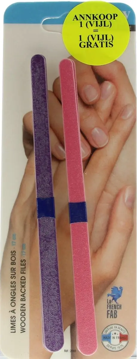 Vitry Nagelvijl Houten Set 17cm - 6 Stuks - Blauw/Geel