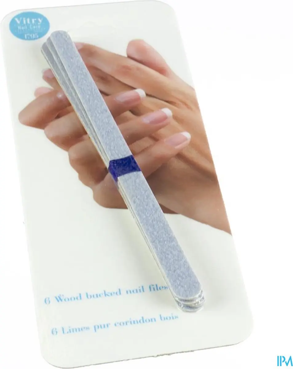 Vitry Nagelvijl Houten Set 17cm - 6 Stuks - Blauw/Geel