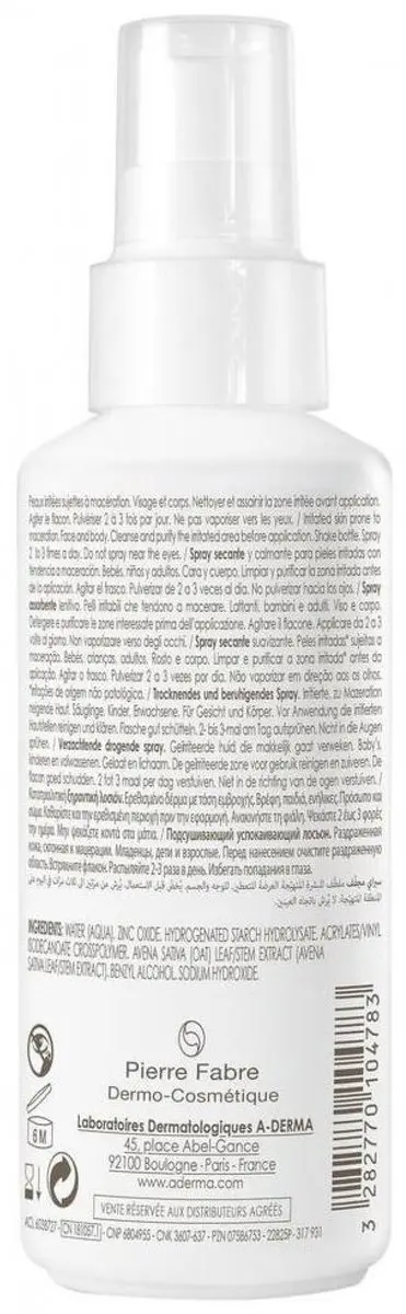 A-Derma Cytelium Spray Asséchant Dagcrème 100ml
