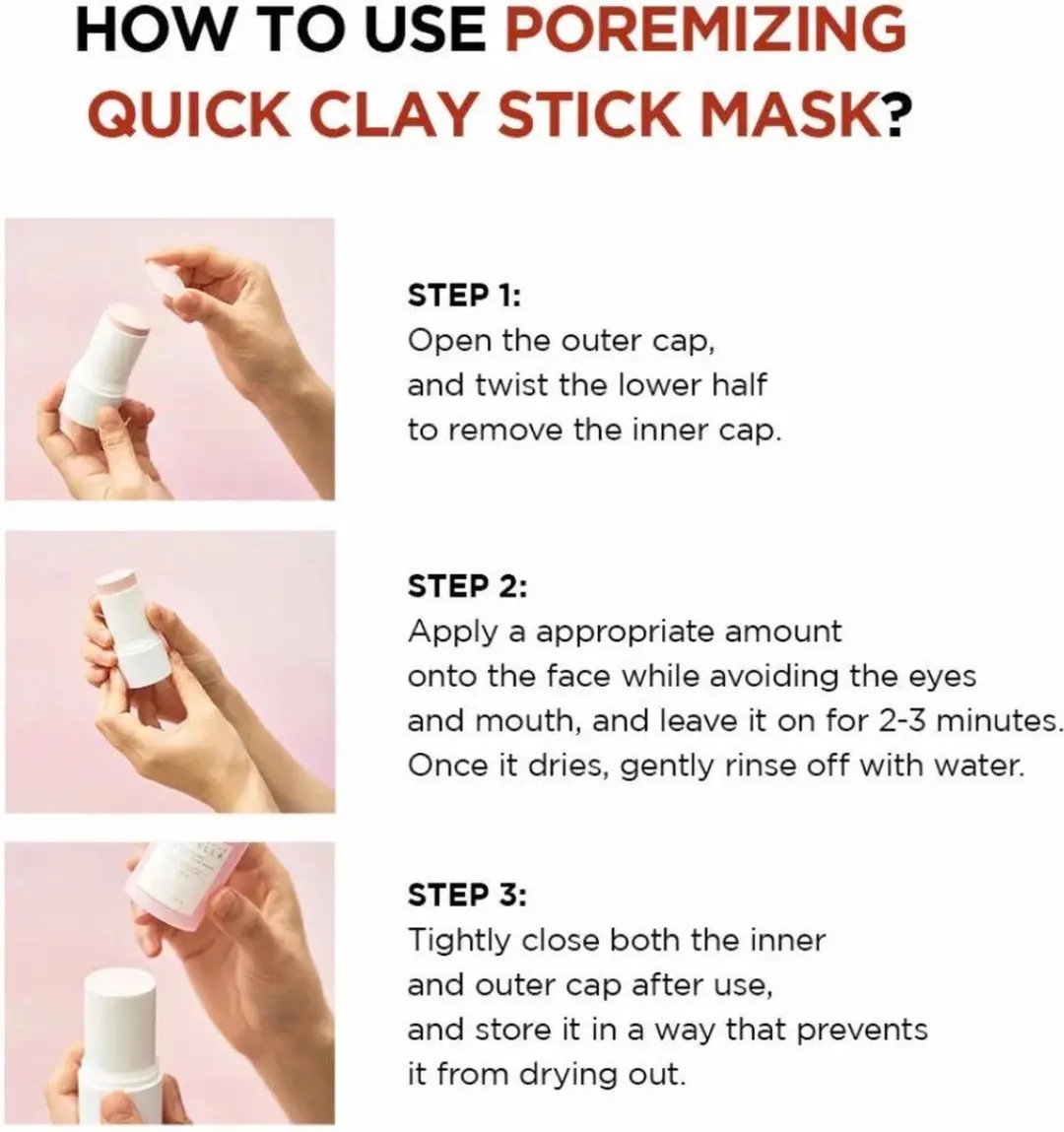 Skin1004 Madagascar Centella Poremizing Quick Clay Stick Mask 27g - Roze