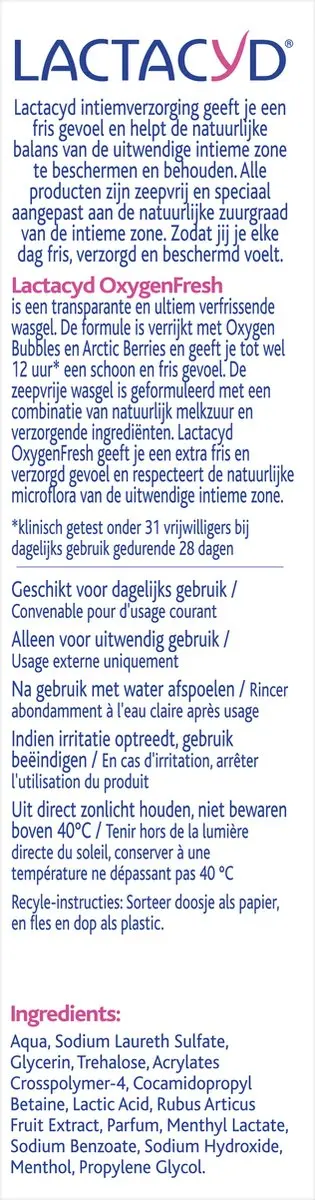 Lactacyd Oxygen Fresh Intieme Wasgel 200ml - 2 Stuks
