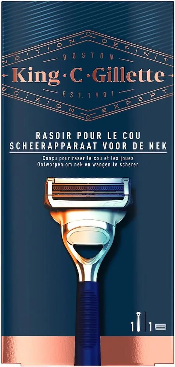 King C. Gillette Scheerapparaat Hals - Blauw/Zilver
