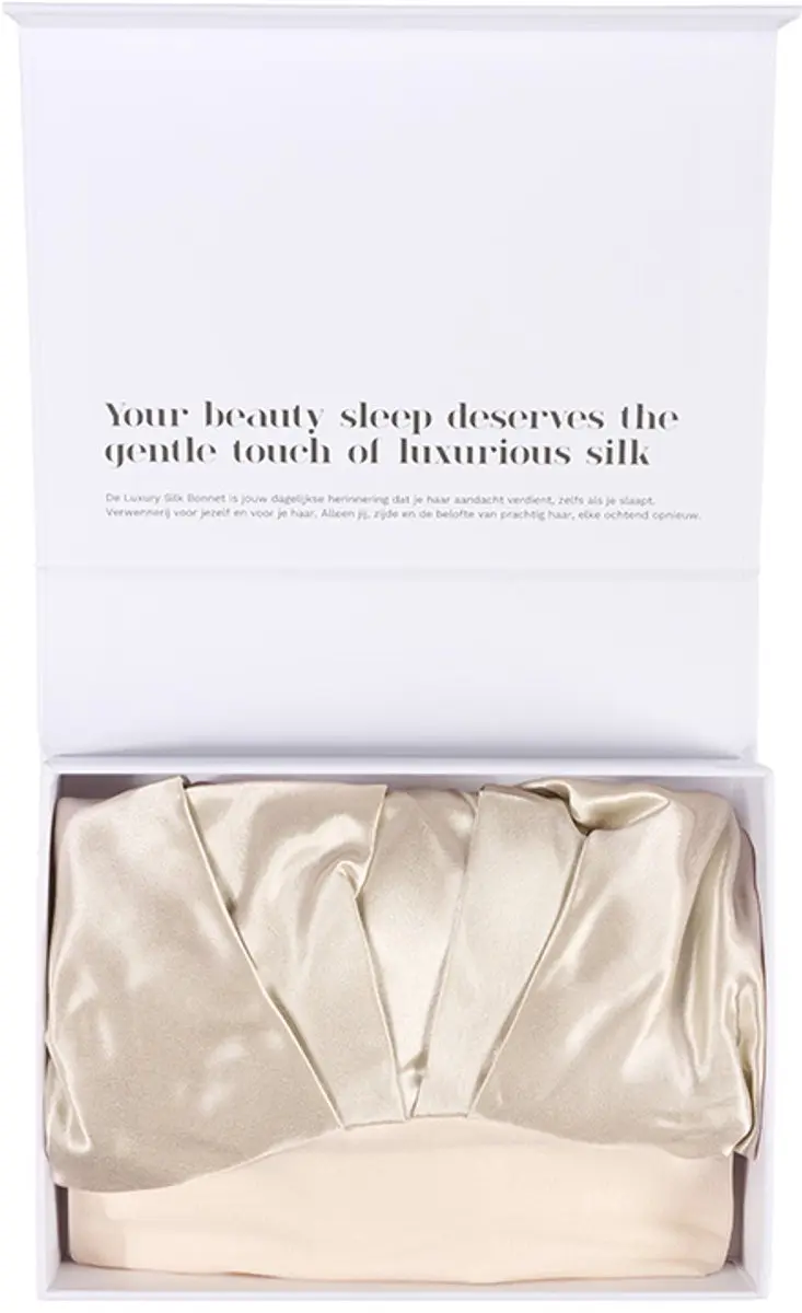 Beauty Pillow Luxury Silk Bonnet 22 Momme Champagne