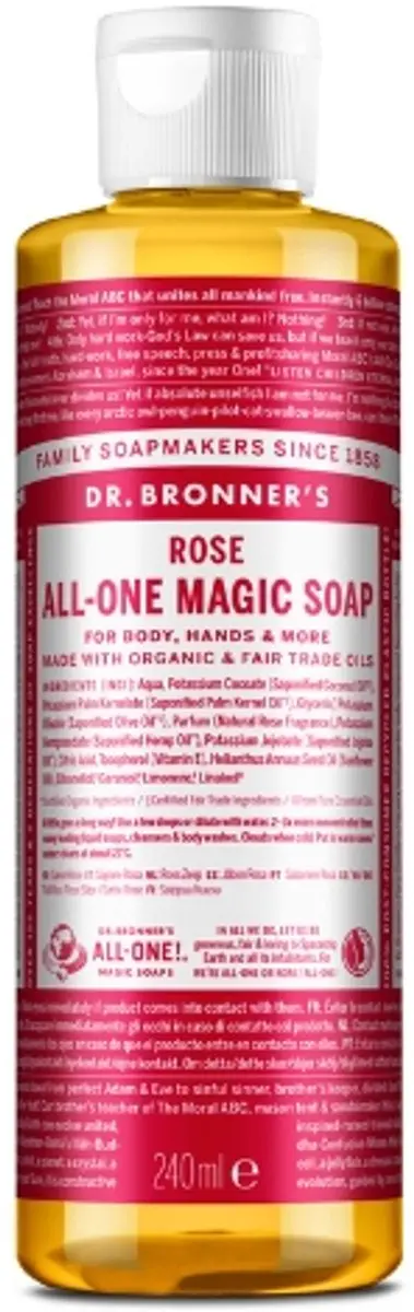 Dr. Bronner's Vloeibare Zeep Roos 240ml