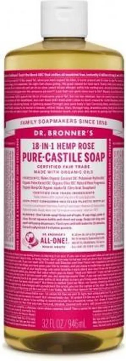 Dr. Bronner's Vloeibare Zeep Roos 240ml