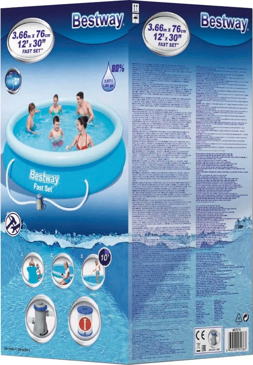 Bestway Fast Set Zwembad 366x76cm - Blauw - afbeelding 6 van 6
