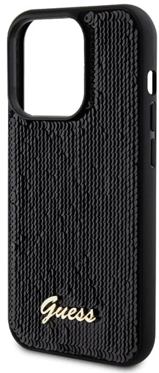 Guess Sequin Script iPhone 13 Pro Max Hoes - Zwart